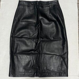 Kenar Womens Vintage Soft Leather Pencil Skirt 12 Black Baddie Goth Vamp Edgy